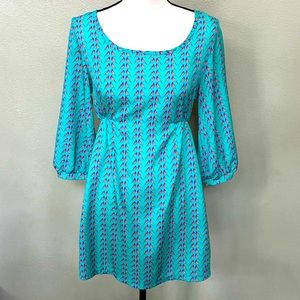 Audrey 3 + 1 Teal Bird Tunic : Mini Dress - MEDIUM